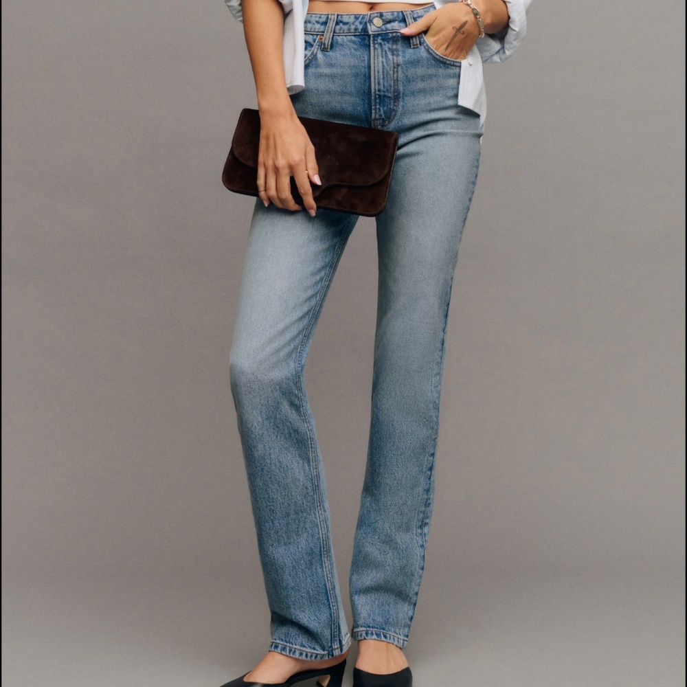 Reformation Jax Stretch High Rise Straight Jeans